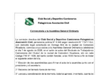 #Convocatoria del Club por #Asamblea Ordinaria